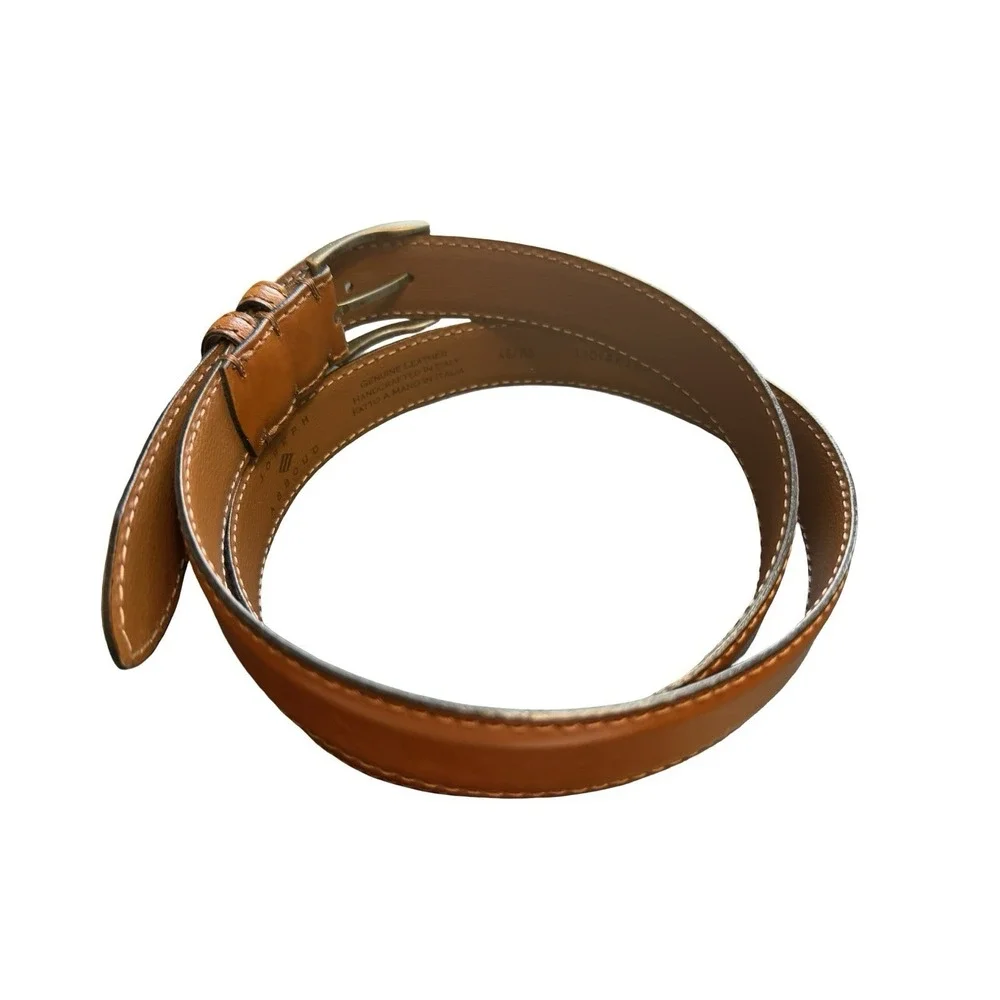 Joseph Abboud Men's Leather‎ Belt Italy 46 Brown Preppy Hipster Designer